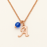 Custom Letter Pendant with Birthstone